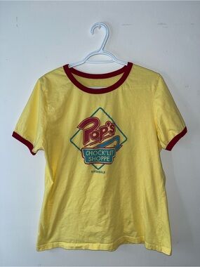 Hot Topic Yellow Ringer Tee with Red Trim - Pop's Chock'lit Shoppe